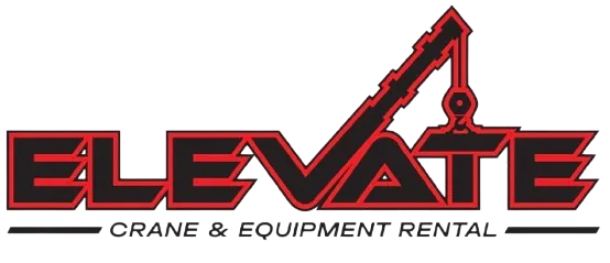 "Elevate" logo with a crane graphic. Crane and equipment rental services.